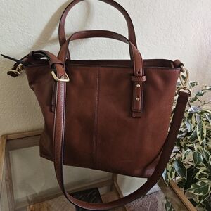 Vera bradley genuine leather sagebrush Satchel Mesa brown